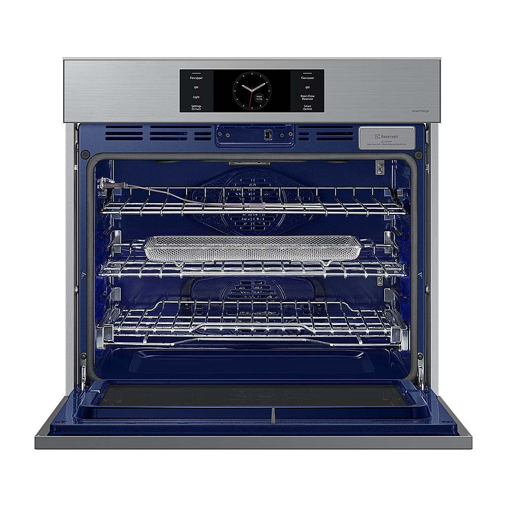 Alt View 15. Samsung - BESPOKE 30" Built-In Single Electric Convection Wall Oven with AI Pro Cooking Camera - Stainless Steel.