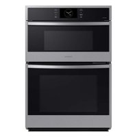 Samsung - 30" Built-In Electric Convection Combination Wall Oven with Microwave and Steam Cook - Stainless Steel - Front_Zoom