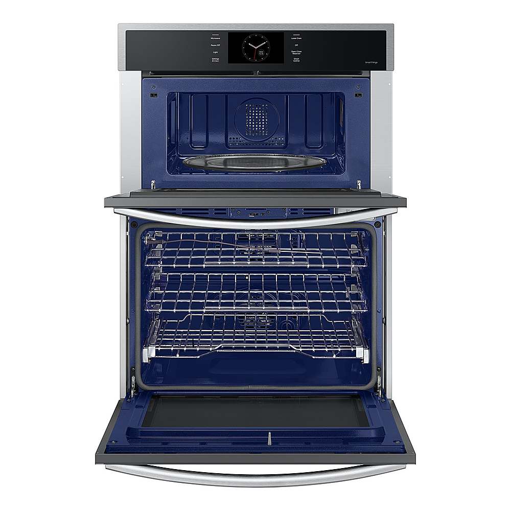 Alt View 13. Samsung - 30" Built-In Electric Convection Combination Wall Oven with Microwave and Steam Cook - Stainless Steel.