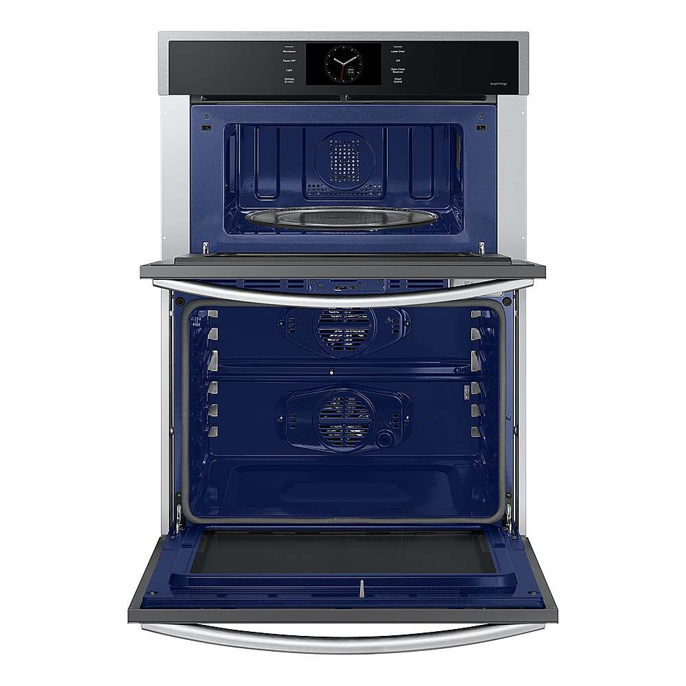 Alt View 14. Samsung - 30" Built-In Electric Convection Combination Wall Oven with Microwave and Steam Cook - Stainless Steel.