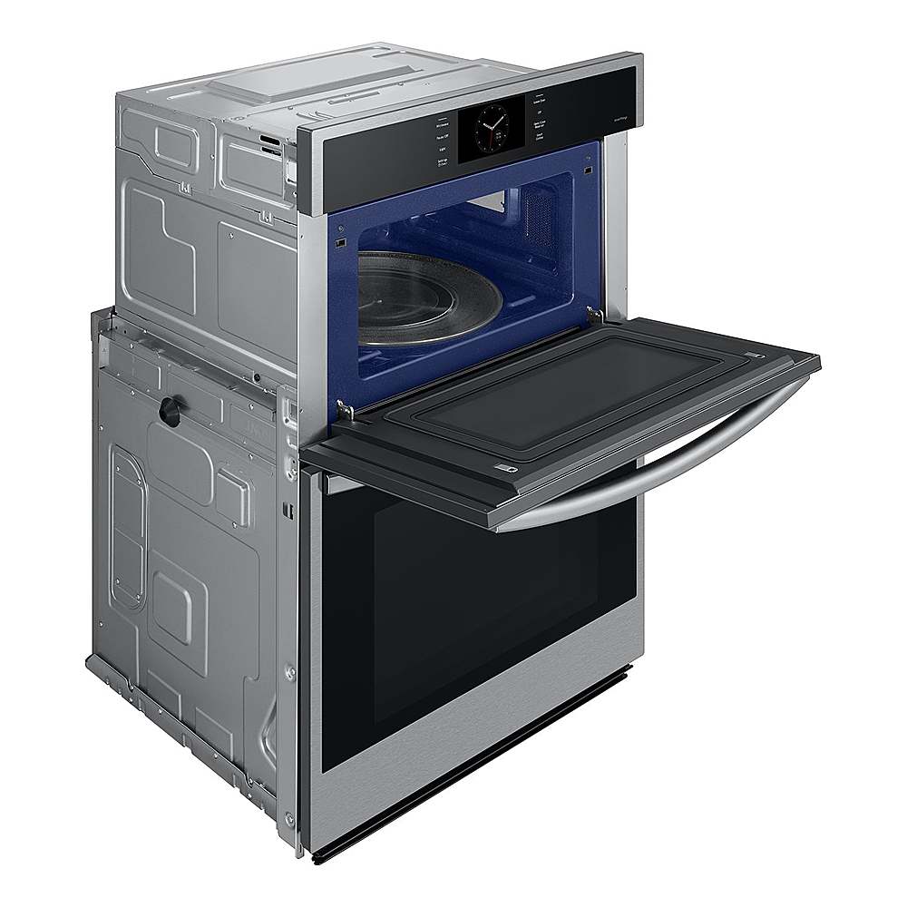 Alt View 15. Samsung - 30" Built-In Electric Convection Combination Wall Oven with Microwave and Steam Cook - Stainless Steel.