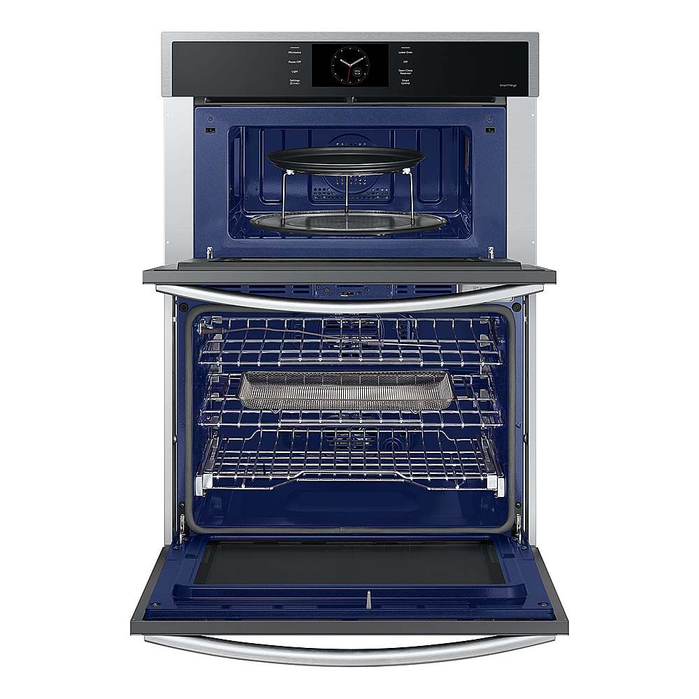 Alt View 16. Samsung - 30" Built-In Electric Convection Combination Wall Oven with Microwave and Steam Cook - Stainless Steel.