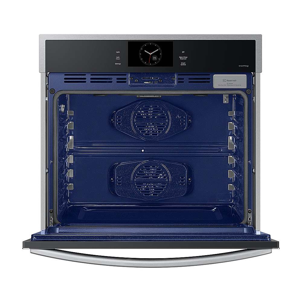 Alt View 14. Samsung - 30" Built-In Single Electric Convection Wall Oven with Steam Cook - Stainless Steel.