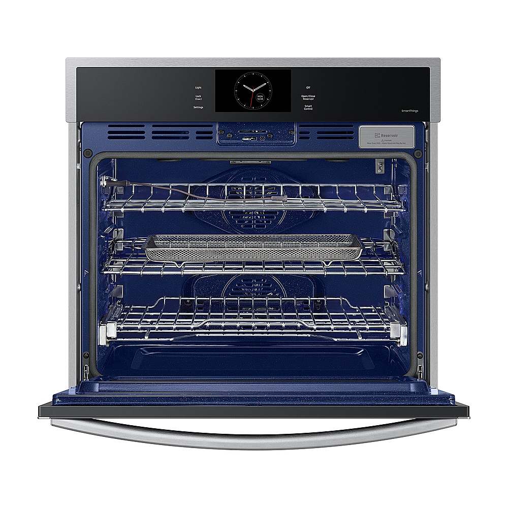 Alt View 16. Samsung - 30" Built-In Single Electric Convection Wall Oven with Steam Cook - Stainless Steel.
