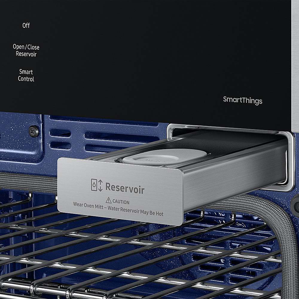 Alt View 18. Samsung - 30" Built-In Single Electric Convection Wall Oven with Steam Cook - Stainless Steel.