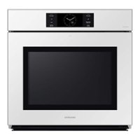 Samsung - BESPOKE 30" Built-In Single Electric Convection Wall Oven with AI Pro Cooking Camera - White Glass - Front_Zoom