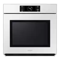 Samsung - BESPOKE 30" Built-In Single Electric Convection Wall Oven with AI Pro Cooking Camera - White Glass - Front_Zoom