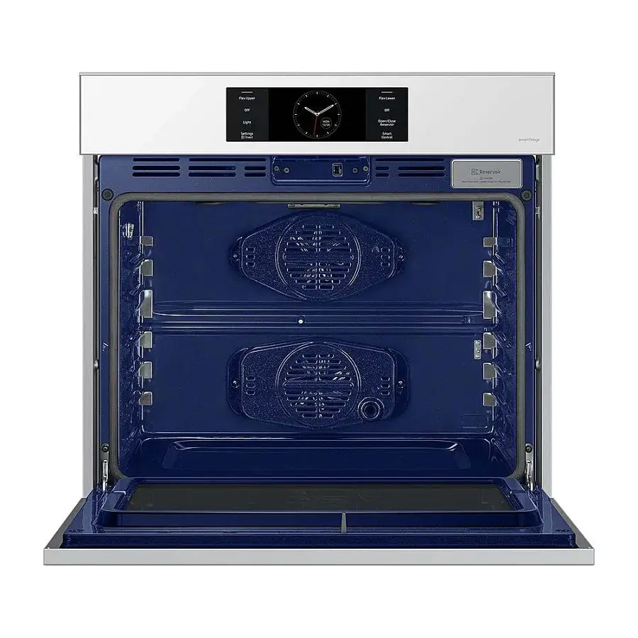 Alt View 13. Samsung - BESPOKE 30" Built-In Single Electric Convection Wall Oven with AI Pro Cooking Camera - White Glass.