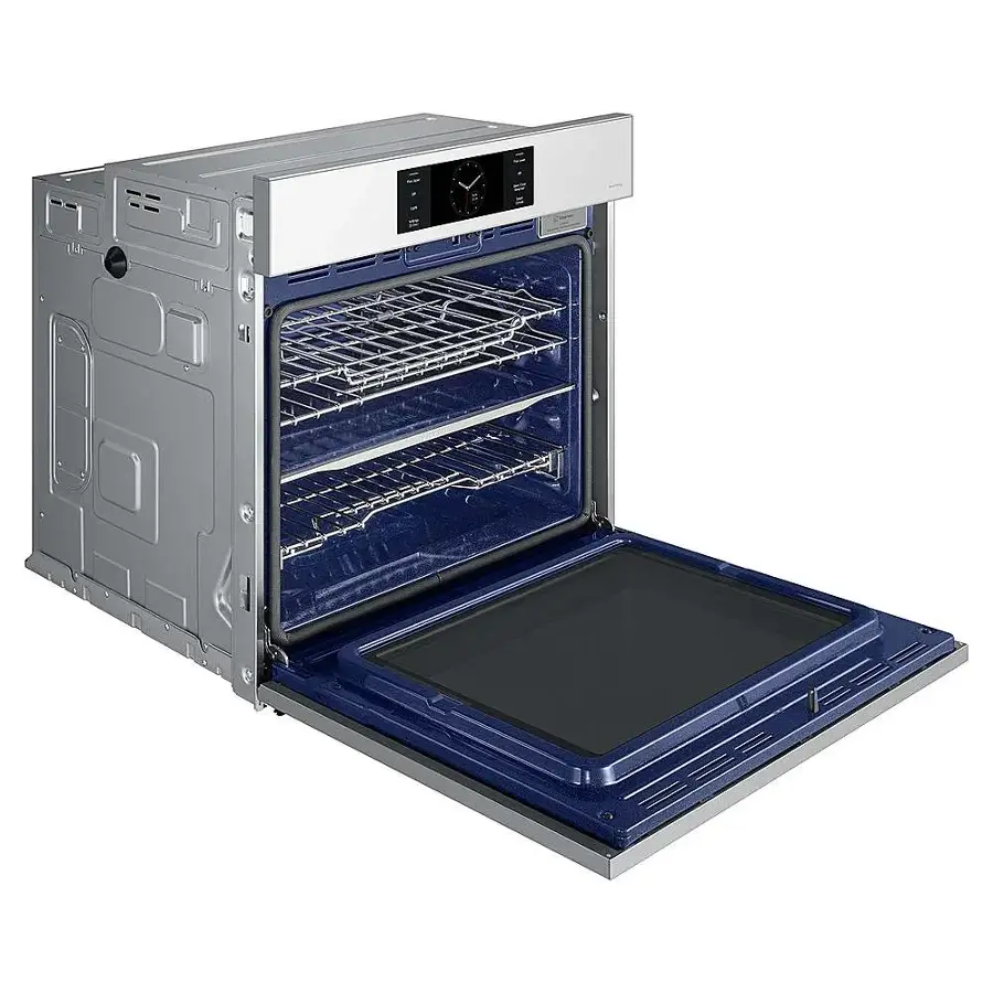 Alt View 14. Samsung - BESPOKE 30" Built-In Single Electric Convection Wall Oven with AI Pro Cooking Camera - White Glass.