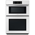 Samsung - BESPOKE 30" Built-In Electric Convection Combination Wall Oven with Microwave and Flex Duo - White Glass