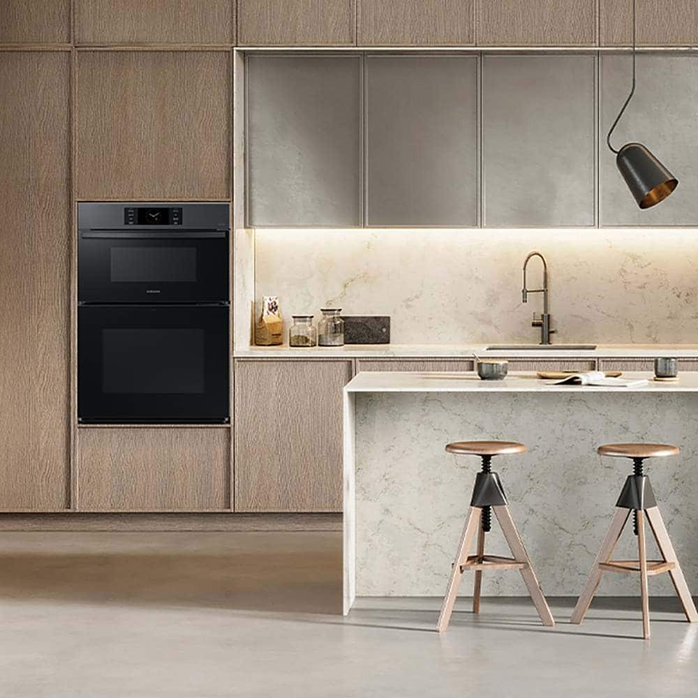 Alt View 11. Samsung - BESPOKE 30" Built-In Electric Convection Combination Wall Oven with Microwave and Flex Duo - White Glass.