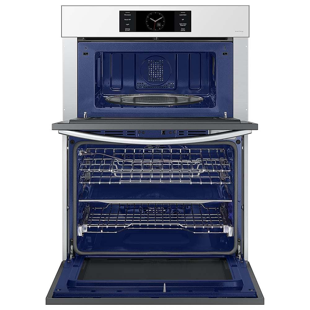 Alt View 13. Samsung - BESPOKE 30" Built-In Electric Convection Combination Wall Oven with Microwave and Flex Duo - White Glass.
