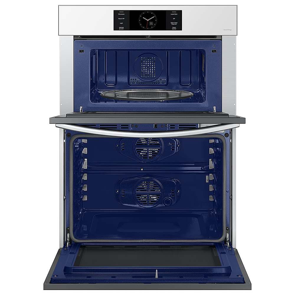 Alt View 14. Samsung - BESPOKE 30" Built-In Electric Convection Combination Wall Oven with Microwave and Flex Duo - White Glass.