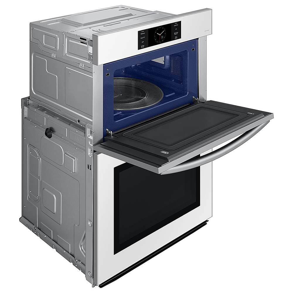 Alt View 15. Samsung - BESPOKE 30" Built-In Electric Convection Combination Wall Oven with Microwave and Flex Duo - White Glass.