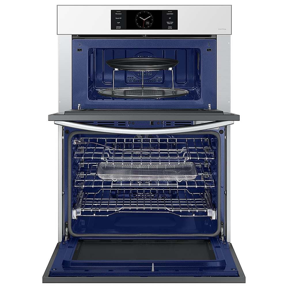 Alt View 16. Samsung - BESPOKE 30" Built-In Electric Convection Combination Wall Oven with Microwave and Flex Duo - White Glass.