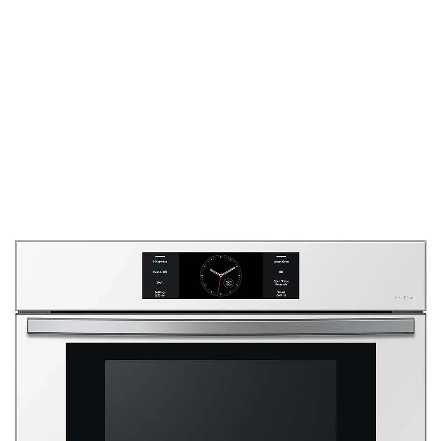 Alt View 17. Samsung - BESPOKE 30" Built-In Electric Convection Combination Wall Oven with Microwave and Flex Duo - White Glass.
