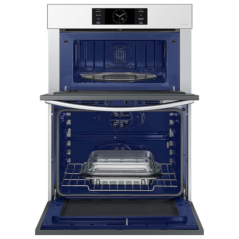 Alt View 19. Samsung - BESPOKE 30" Built-In Electric Convection Combination Wall Oven with Microwave and Flex Duo - White Glass.