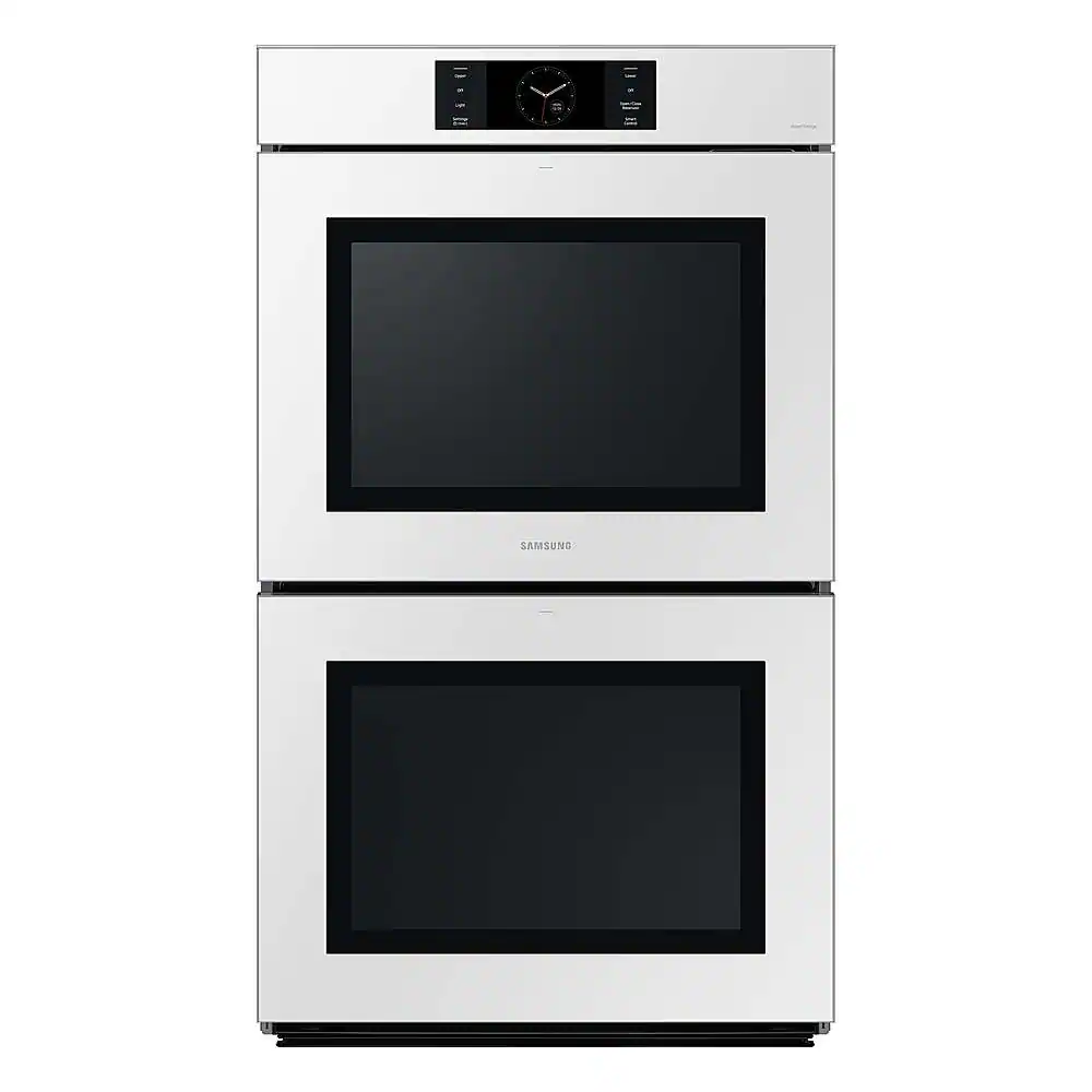 Samsung - BESPOKE 30" Built-In Electric Convection Double Wall Oven with AI Pro Cooking Camera - White Glass