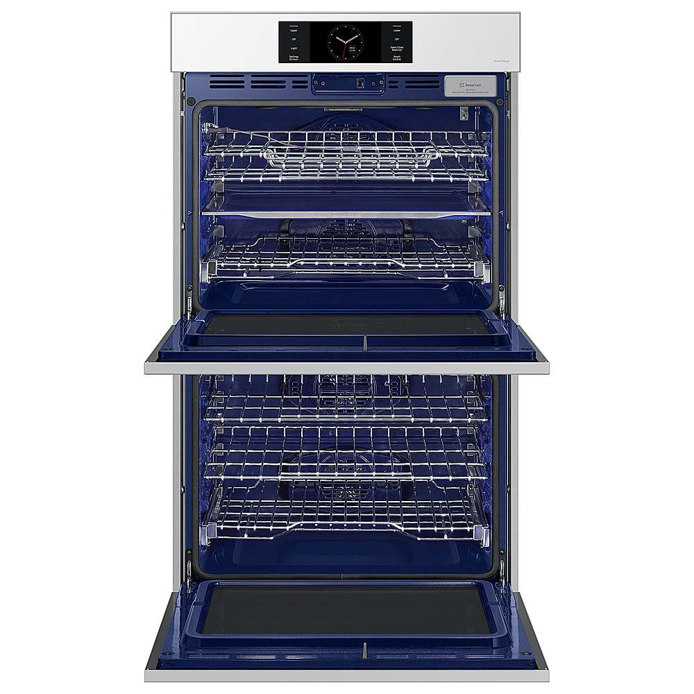 Alt View 13. Samsung - BESPOKE 30" Built-In Electric Convection Double Wall Oven with AI Pro Cooking Camera - White Glass.