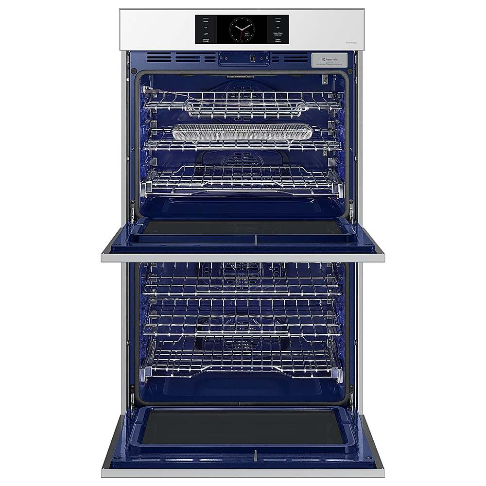 Alt View 16. Samsung - BESPOKE 30" Built-In Electric Convection Double Wall Oven with AI Pro Cooking Camera - White Glass.