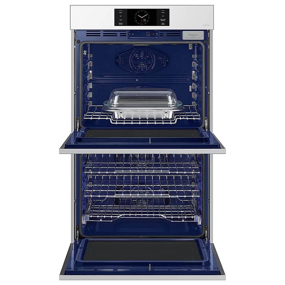 Alt View 19. Samsung - BESPOKE 30" Built-In Electric Convection Double Wall Oven with AI Pro Cooking Camera - White Glass.