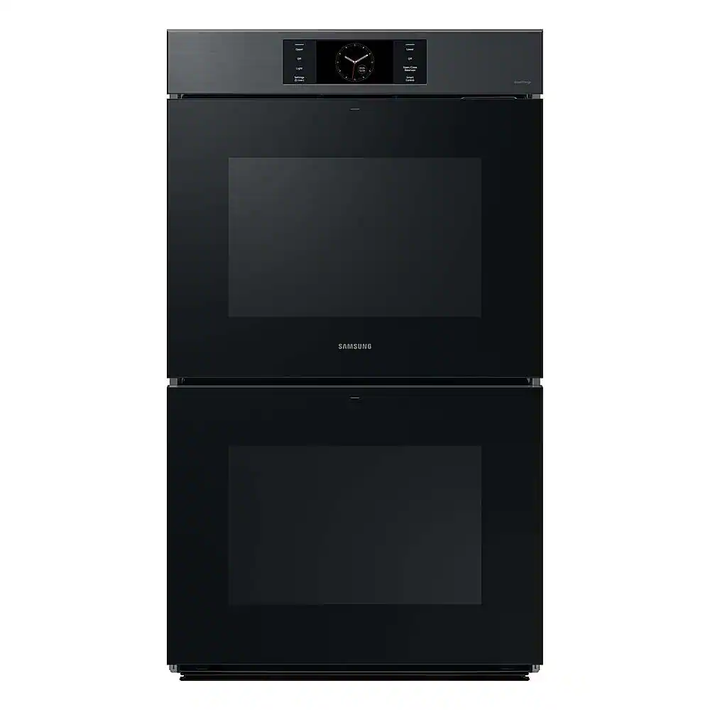 Samsung - BESPOKE 30" Built-In Electric Convection Double Wall Oven with AI Pro Cooking Camera - Matte Black