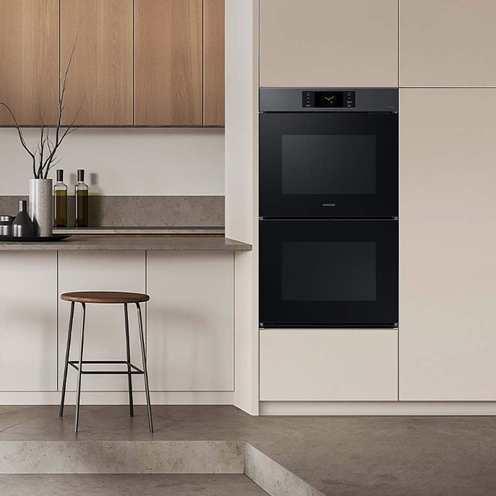 Alt View 11. Samsung - BESPOKE 30" Built-In Electric Convection Double Wall Oven with AI Pro Cooking Camera - Matte Black.