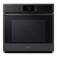 Samsung - 30" Built-In Single Electric Convection Wall Oven with Steam Cook - Matte Black - Front_Zoom