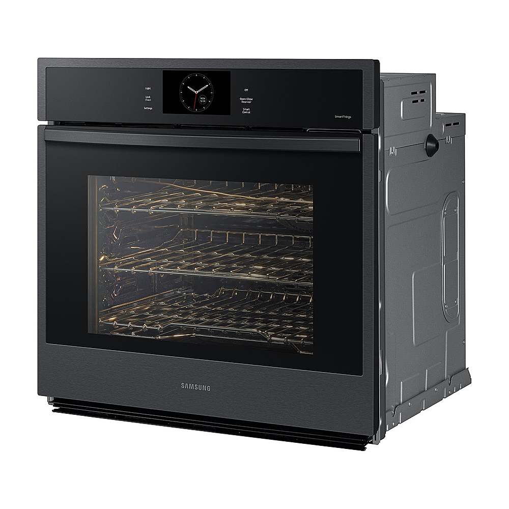 Alt View 11. Samsung - 30" Built-In Single Electric Convection Wall Oven with Steam Cook - Matte Black.