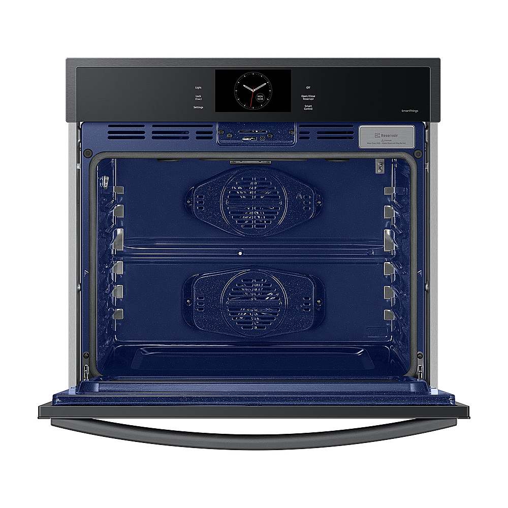 Alt View 13. Samsung - 30" Built-In Single Electric Convection Wall Oven with Steam Cook - Matte Black.