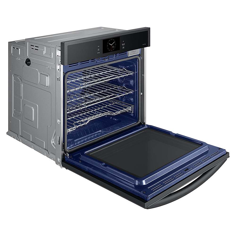 Alt View 14. Samsung - 30" Built-In Single Electric Convection Wall Oven with Steam Cook - Matte Black.