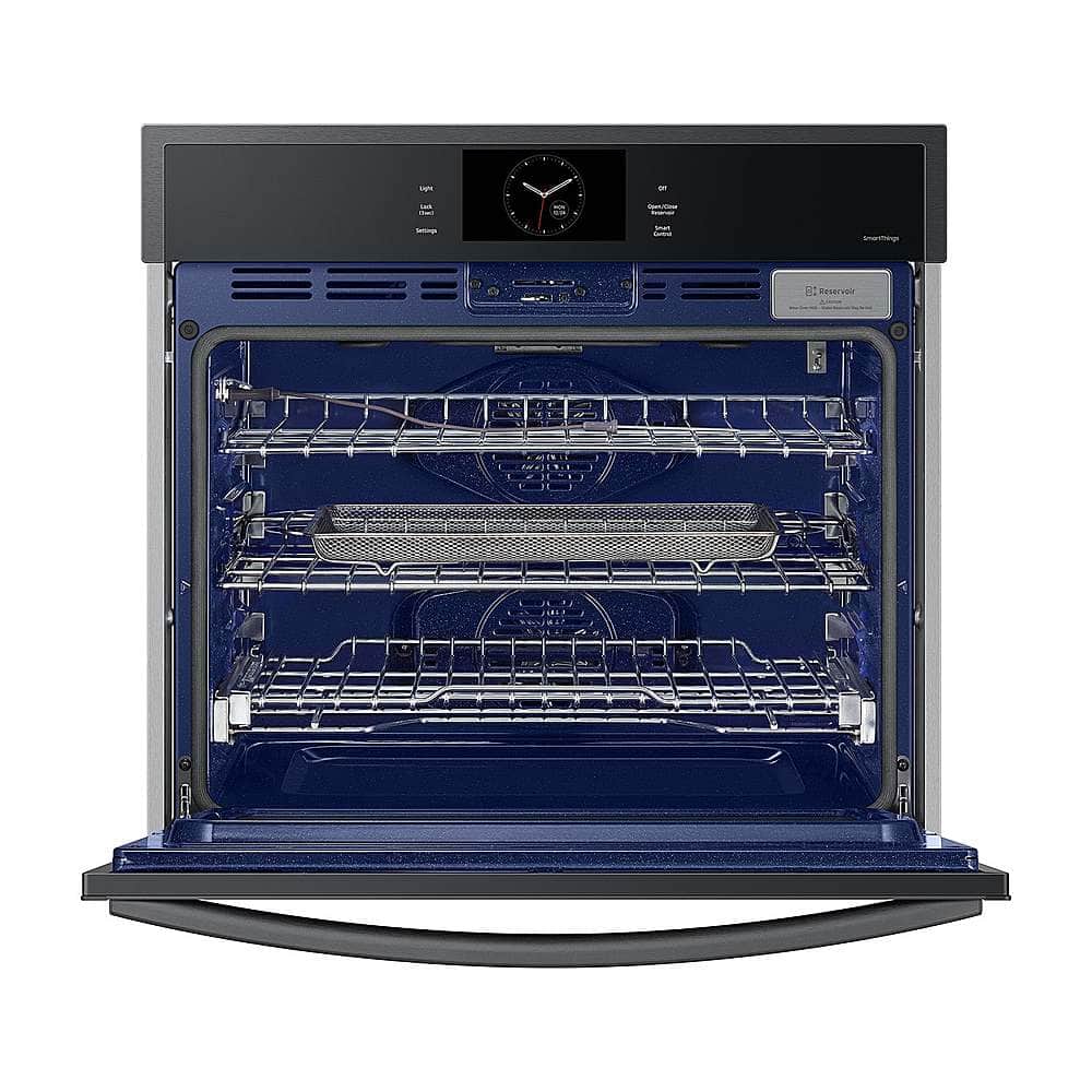 Alt View 15. Samsung - 30" Built-In Single Electric Convection Wall Oven with Steam Cook - Matte Black.