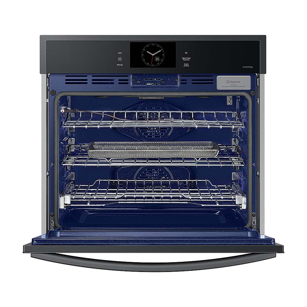 Alt View 15. Samsung - 30" Built-In Single Electric Convection Wall Oven with Steam Cook - Matte Black.
