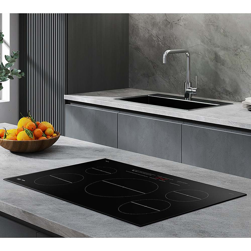 Alt View 11. Samsung - 36" Built-In Electric Induction Cooktop with 5 Burners and Wi-Fi - Black.