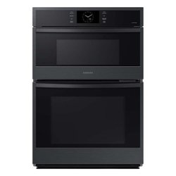 Samsung - 30" Built-In Electric Convection Combination Wall Oven with Microwave and Steam Cook - Matte Black - Front_Zoom