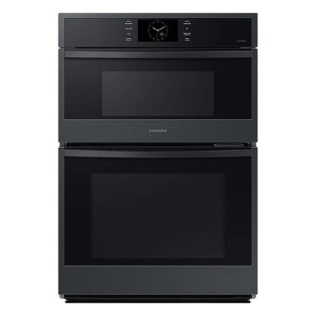Samsung - 30" Built-In Electric Convection Combination Wall Oven with Microwave and Steam Cook - Matte Black