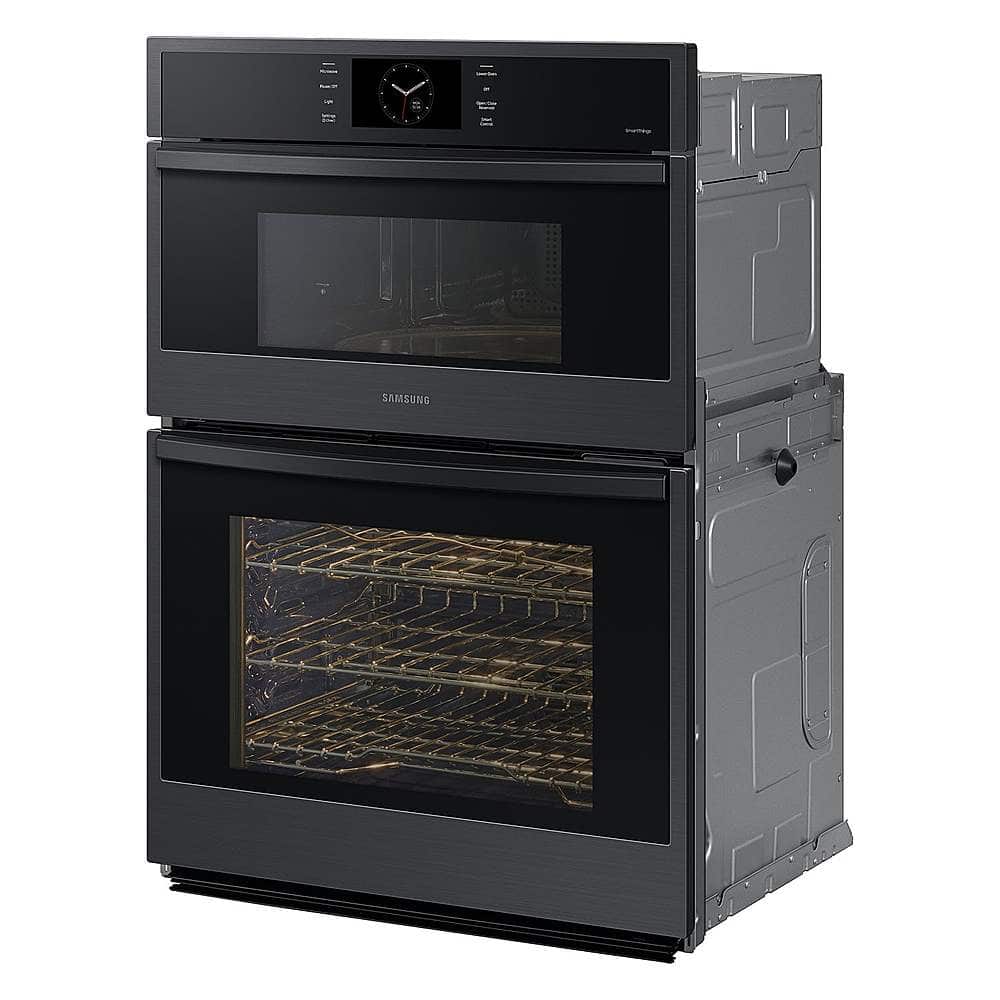 Alt View 12. Samsung - 30" Built-In Electric Convection Combination Wall Oven with Microwave and Steam Cook - Matte Black.