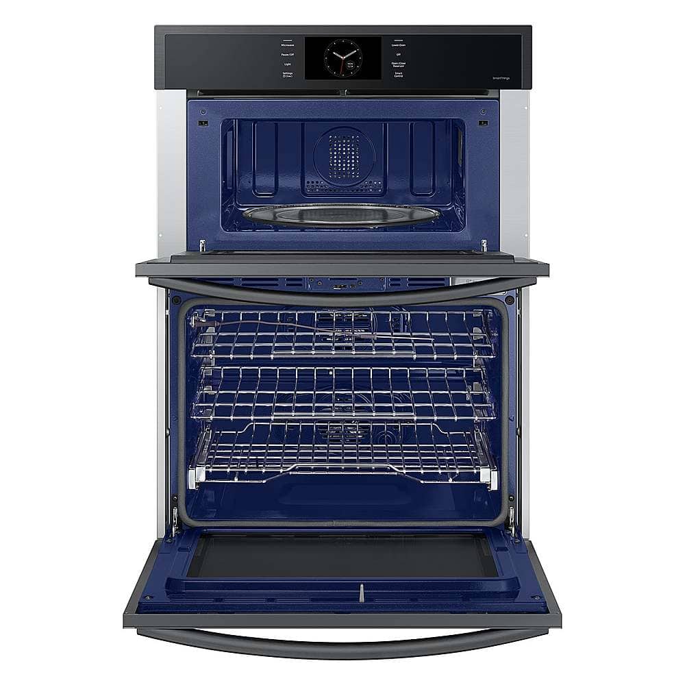 Alt View 13. Samsung - 30" Built-In Electric Convection Combination Wall Oven with Microwave and Steam Cook - Matte Black.