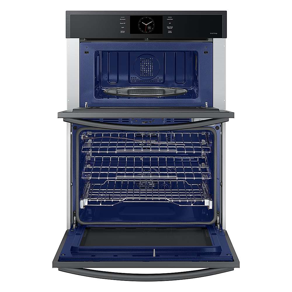 Alt View 13. Samsung - 30" Built-In Electric Convection Combination Wall Oven with Microwave and Steam Cook - Matte Black.