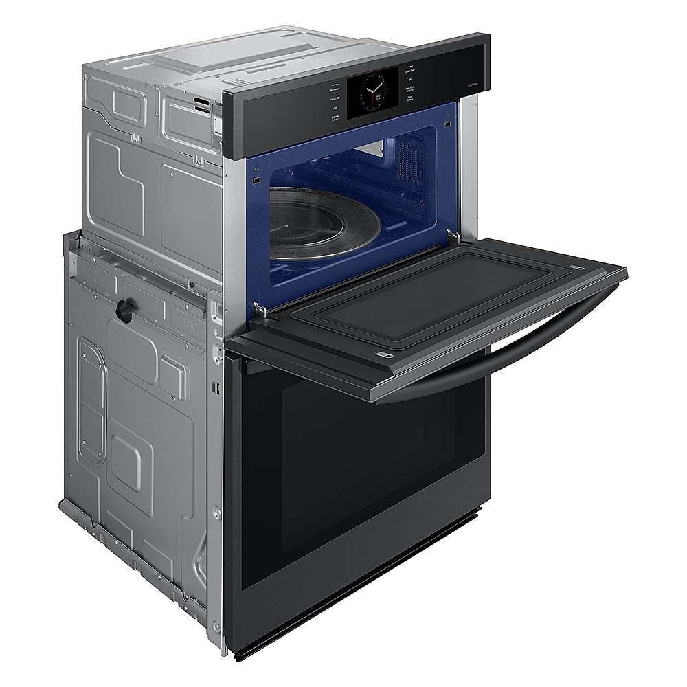 Alt View 15. Samsung - 30" Built-In Electric Convection Combination Wall Oven with Microwave and Steam Cook - Matte Black.