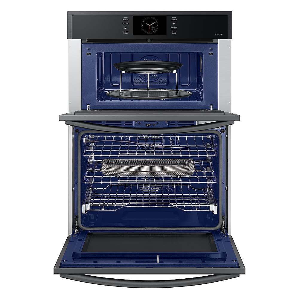 Alt View 16. Samsung - 30" Built-In Electric Convection Combination Wall Oven with Microwave and Steam Cook - Matte Black.