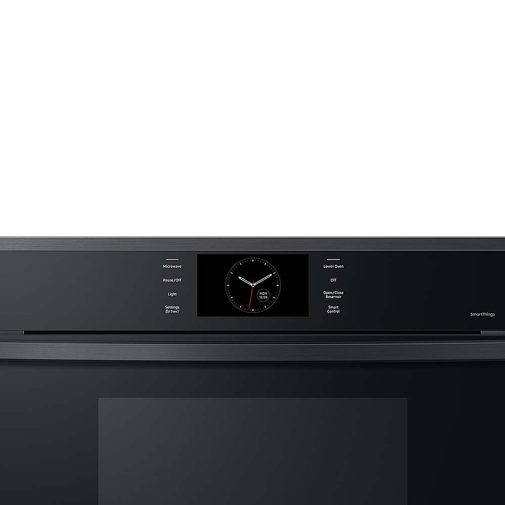 Alt View 17. Samsung - 30" Built-In Electric Convection Combination Wall Oven with Microwave and Steam Cook - Matte Black.