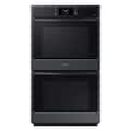 Samsung - 30" Built-In Electric Convection Double Wall Oven with Steam Cook - Matte Black