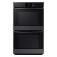Samsung - 30" Built-In Electric Convection Double Wall Oven with Steam Cook - Matte Black - Front_Zoom