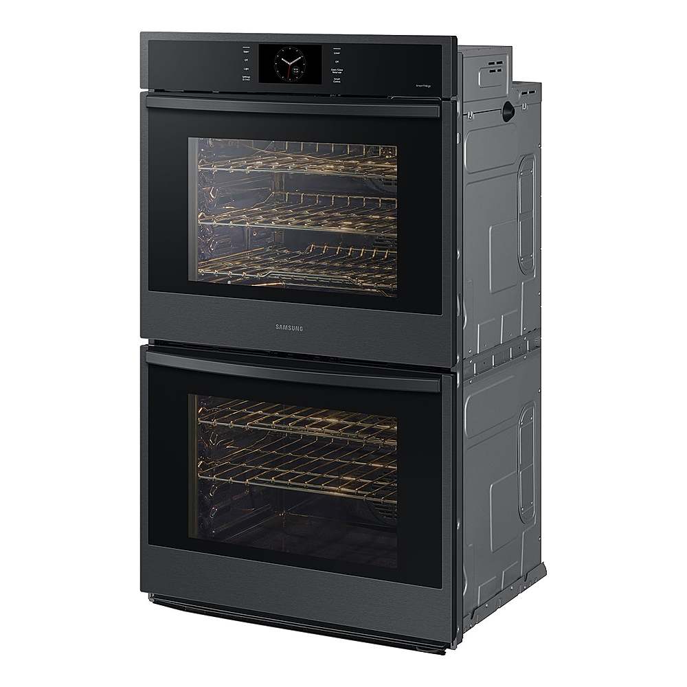 Alt View 12. Samsung - 30" Built-In Electric Convection Double Wall Oven with Steam Cook - Matte Black.