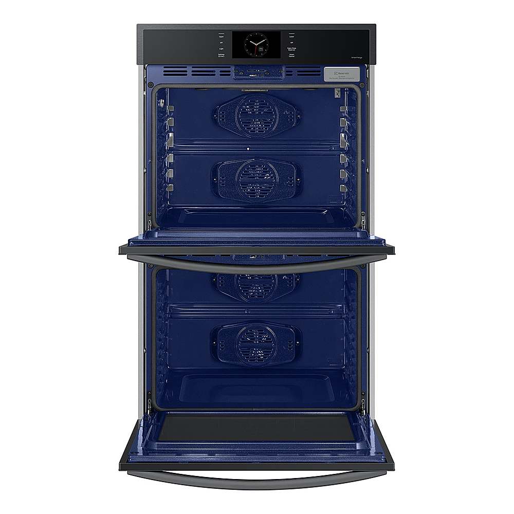 Alt View 14. Samsung - 30" Built-In Electric Convection Double Wall Oven with Steam Cook - Matte Black.