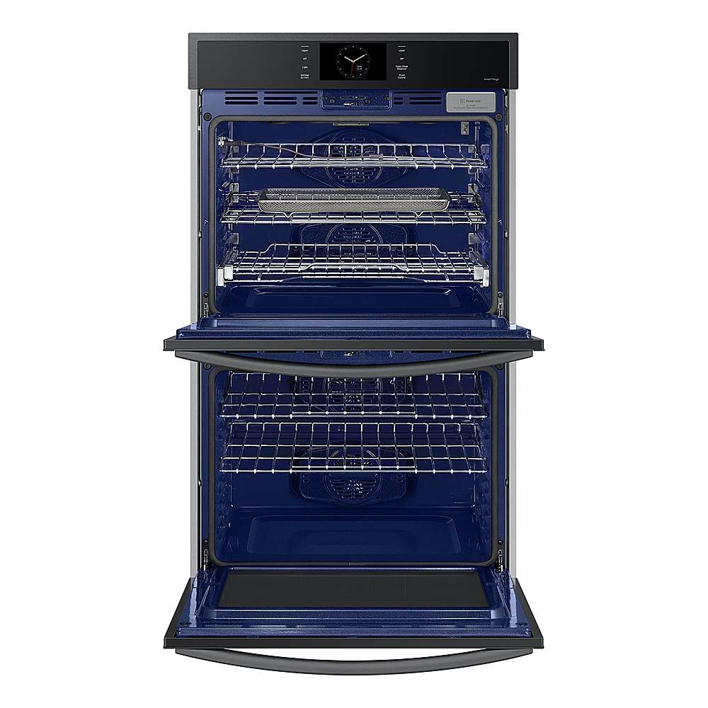 Alt View 16. Samsung - 30" Built-In Electric Convection Double Wall Oven with Steam Cook - Matte Black.