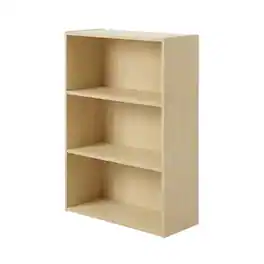 FurniFact - Engineered Wood Bookcase with Open Shelving for Storage and Display - Steam Beech