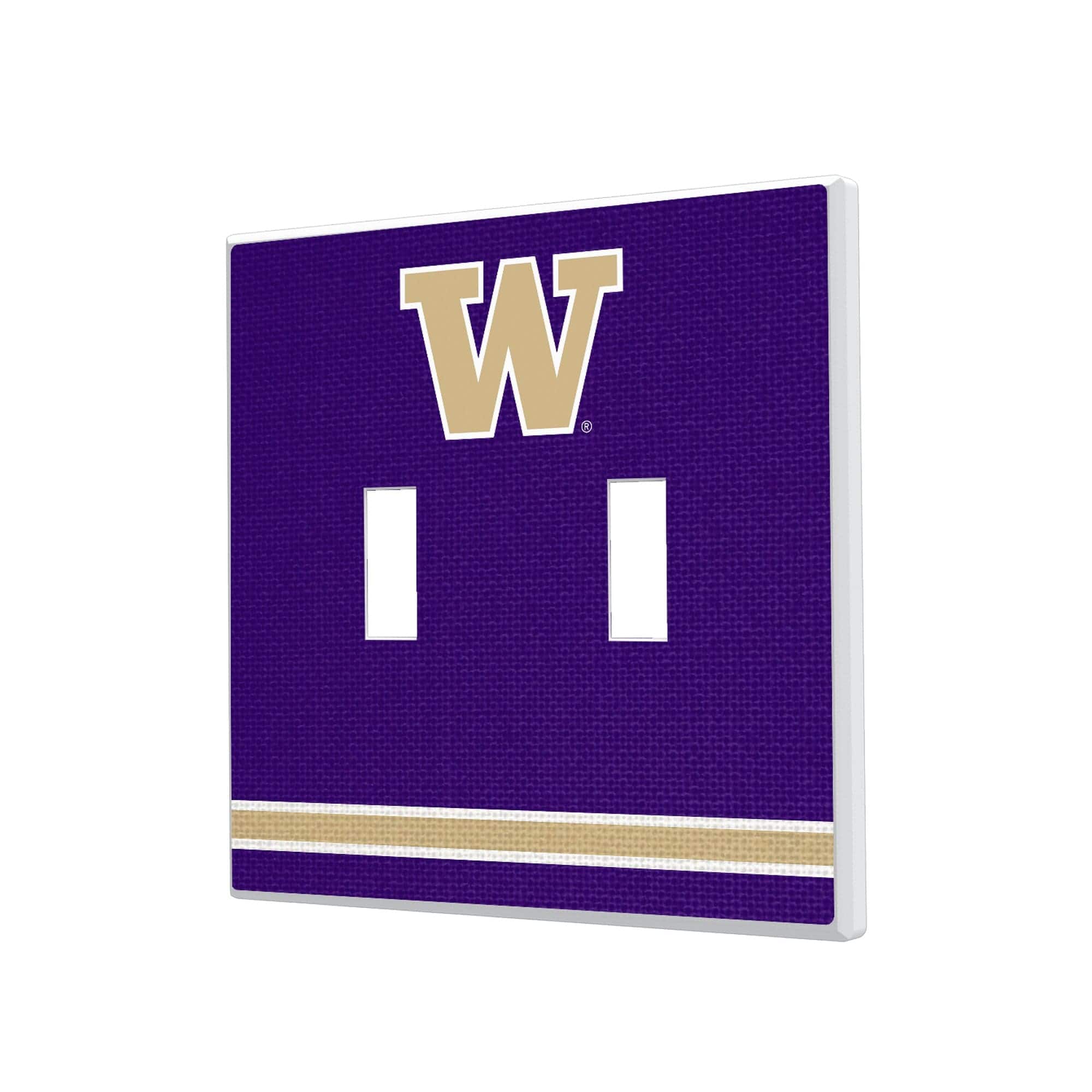 Keyscaper - Washington Huskies Stripe Design Double Toggle Light Switch Plate - Multicolor