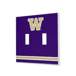 Keyscaper - Washington Huskies Stripe Design Double Toggle Light Switch Plate - Multicolor